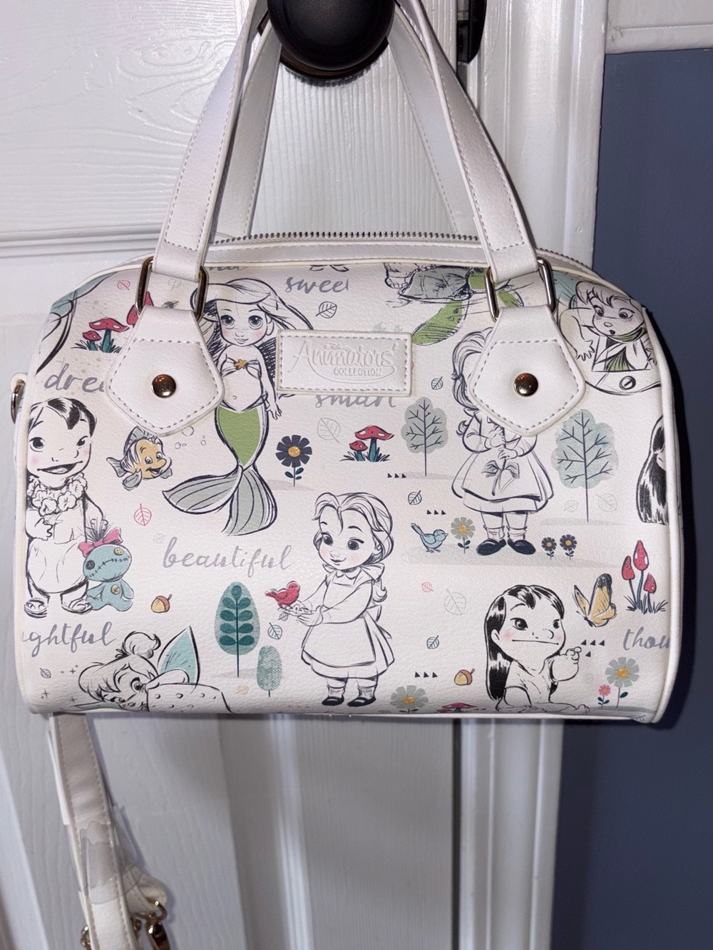 Disney Store Animators' Collection White Satchel Belle Snow White Cinderella NEW